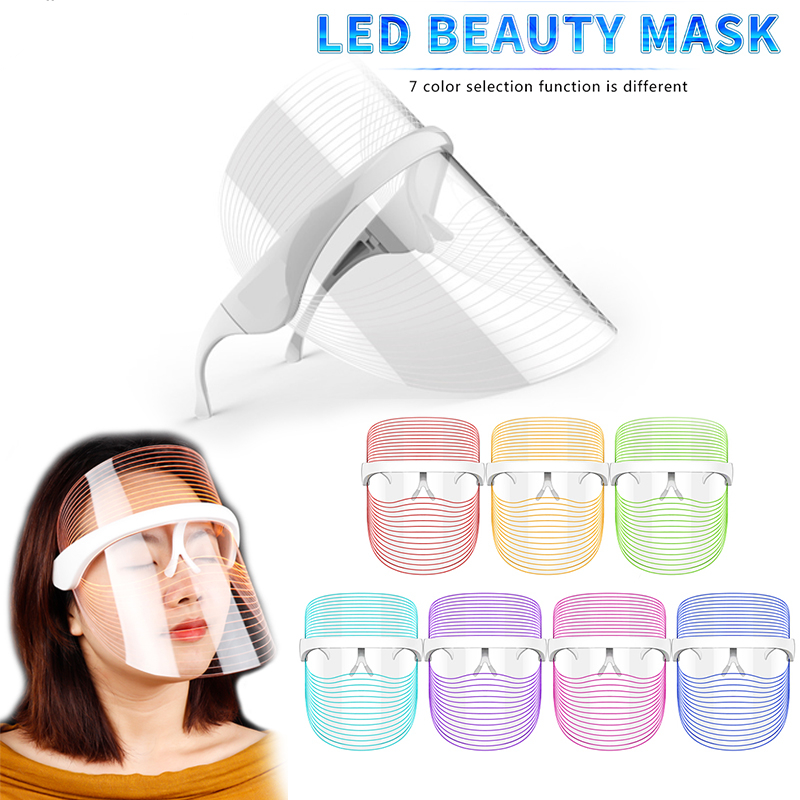 Máscara Facial de Terapia de Luz LED de 7 Colores