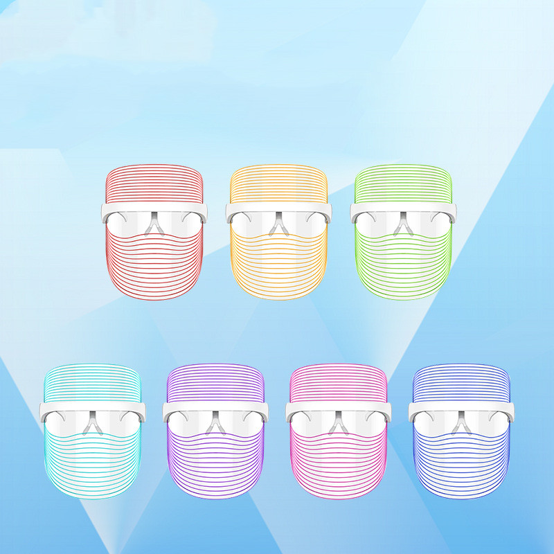Máscara Facial de Terapia de Luz LED de 7 Colores