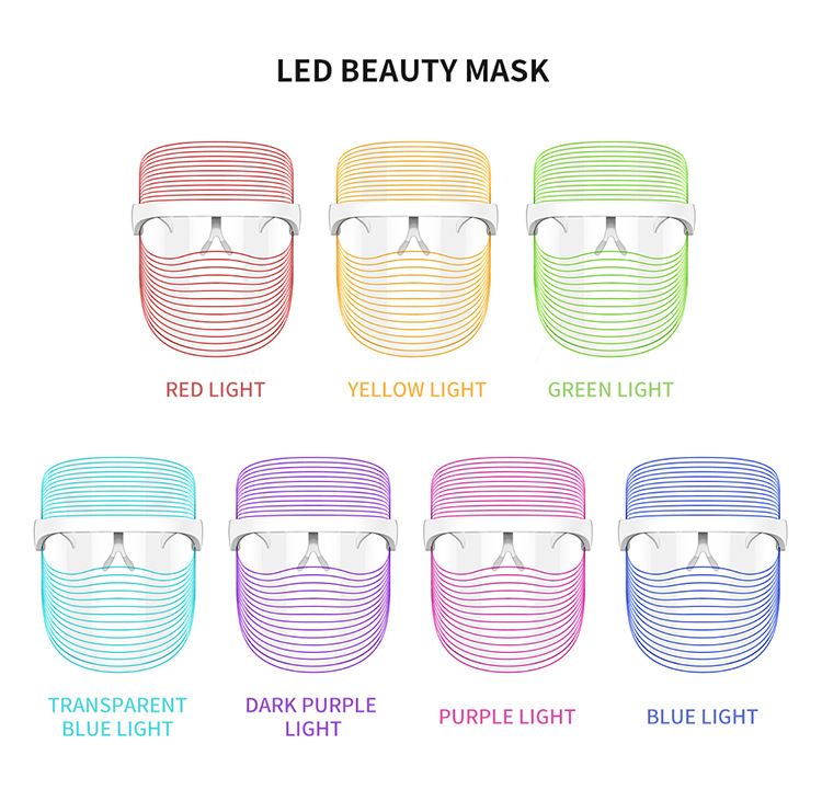 Máscara Facial de Terapia de Luz LED de 7 Colores